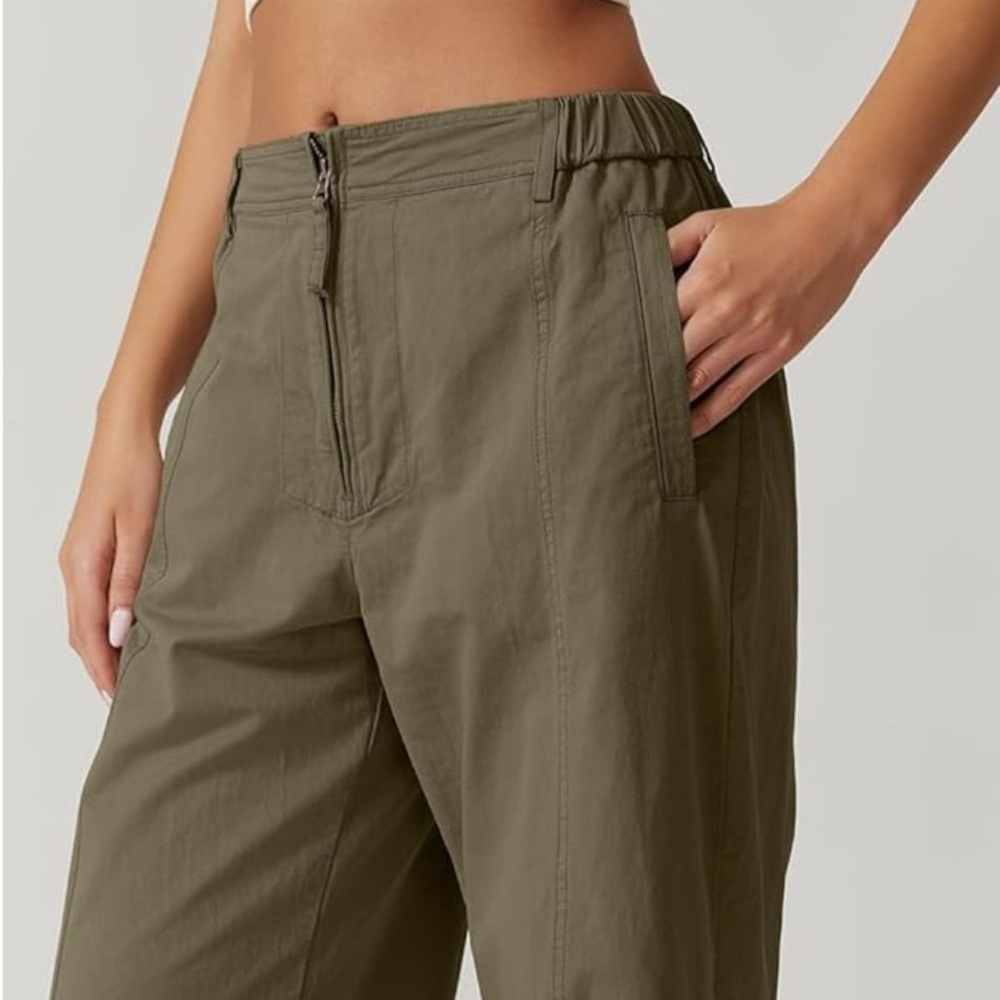 Wide Leg Olive Green Pants - Picture 4 of 9